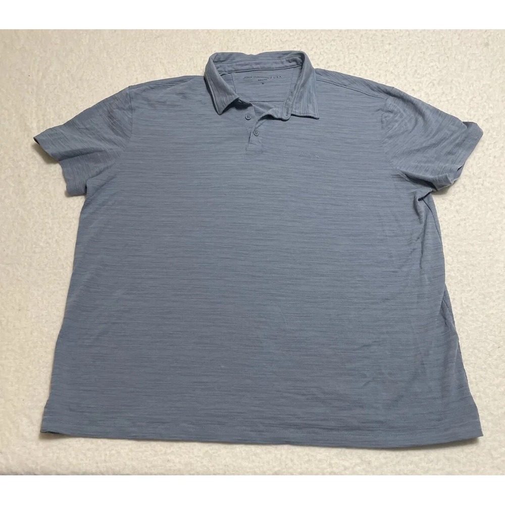 John Varvatos Mens Polo Shirt Size XL Blue Short Sleeve Polo Three Star